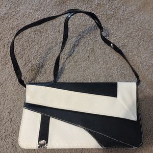 Black and white clutch purse